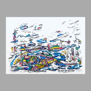 ペン画 ドローイングのおすすめ作品・人気作家 抽象画 pop カラフル ドローイング 未来 都市 風景画 City, Future Tales インテリア絵画 アート