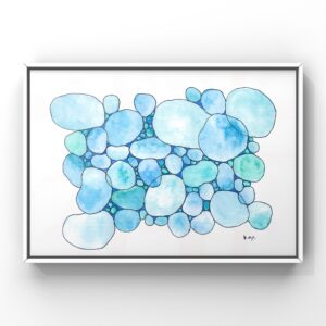 絵画 のおすすめ作品・人気作家 抽象画　水色　 たゆたう インテリア絵画 アート