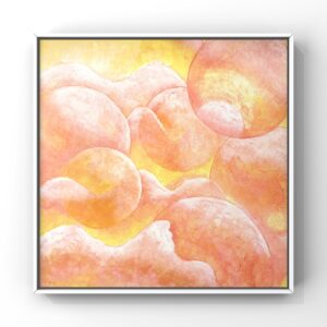 アクリル画 のおすすめ作品・人気作家 宇宙　抽象画　コーラルピンク　癒し　心の中　カオス　鮮やか　 宇宙のゆらぎ インテリア絵画 アート