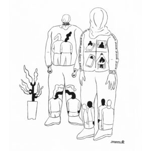 アクリル画 のおすすめ作品・人気作家 イラスト モノクロ 人物 巡る インテリア絵画 アート