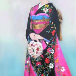 複製画 アートパネル のおすすめ作品・人気作家 人物着物 はなやぎ　秋桜 インテリア絵画 アート