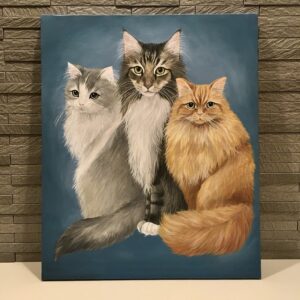 アクリル画 のおすすめ作品・人気作家 猫 オーダーメイド ギャラリーオーダーメイド：麗しの3匹 インテリア絵画 アート