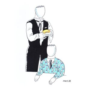 アクリル画 のおすすめ作品・人気作家 モノクロ 人物 シンプル 食べ物 戴卵式 インテリア絵画 アート