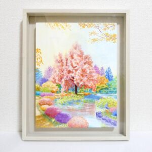 絵画 のおすすめ作品・人気作家 カラフル 明るい 水辺 風景画 色彩の森　大きな木 インテリア絵画 アート