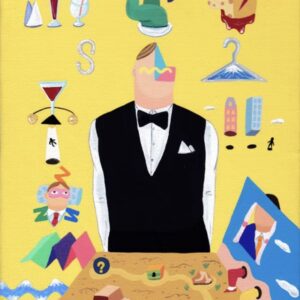 アクリル画 のおすすめ作品・人気作家 人物 黄色 ポップ 個性的 夢の続き インテリア絵画 アート