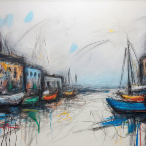 版画 のおすすめ作品・人気作家 抽象 海 旅 港町 風景 エーゲ海の 港町-20250719-p インテリア絵画 アート