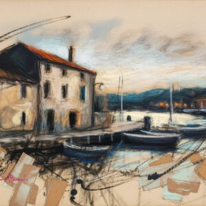 版画 のおすすめ作品・人気作家 抽象 海 旅 港町 風景 エーゲ海の 港町-20250719-r インテリア絵画 アート