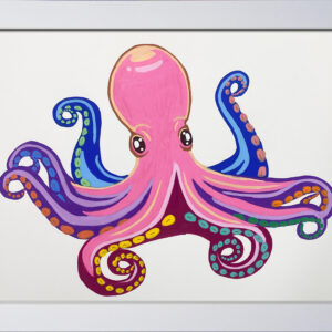 ペン画 ドローイングのおすすめ作品・人気作家 ピンク 海 魚 オクトパス ポップアート 青 魚介類 タコ インテリア絵画 アート
