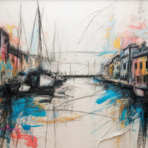 版画 のおすすめ作品・人気作家 抽象 海 旅 港町 風景 エーゲ海の 港町-20250719-t インテリア絵画 アート