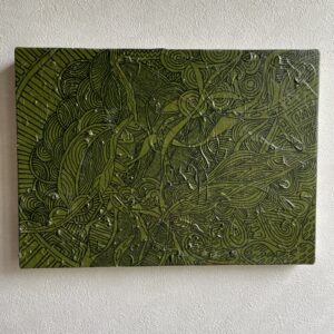 アクリル画 のおすすめ作品・人気作家 森，モスグリーン，アクリル絵の具，油性ペン 森 インテリア絵画 アート