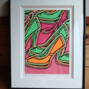 版画 のおすすめ作品・人気作家 ハイヒール　リボン　トリックアート ハイヒールとリボン インテリア絵画 アート