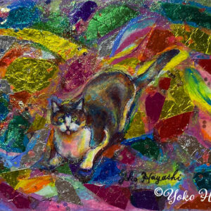 アクリル画 のおすすめ作品・人気作家 猫　アクリル　絵　コラージュ Greetinng from the Muse インテリア絵画 アート