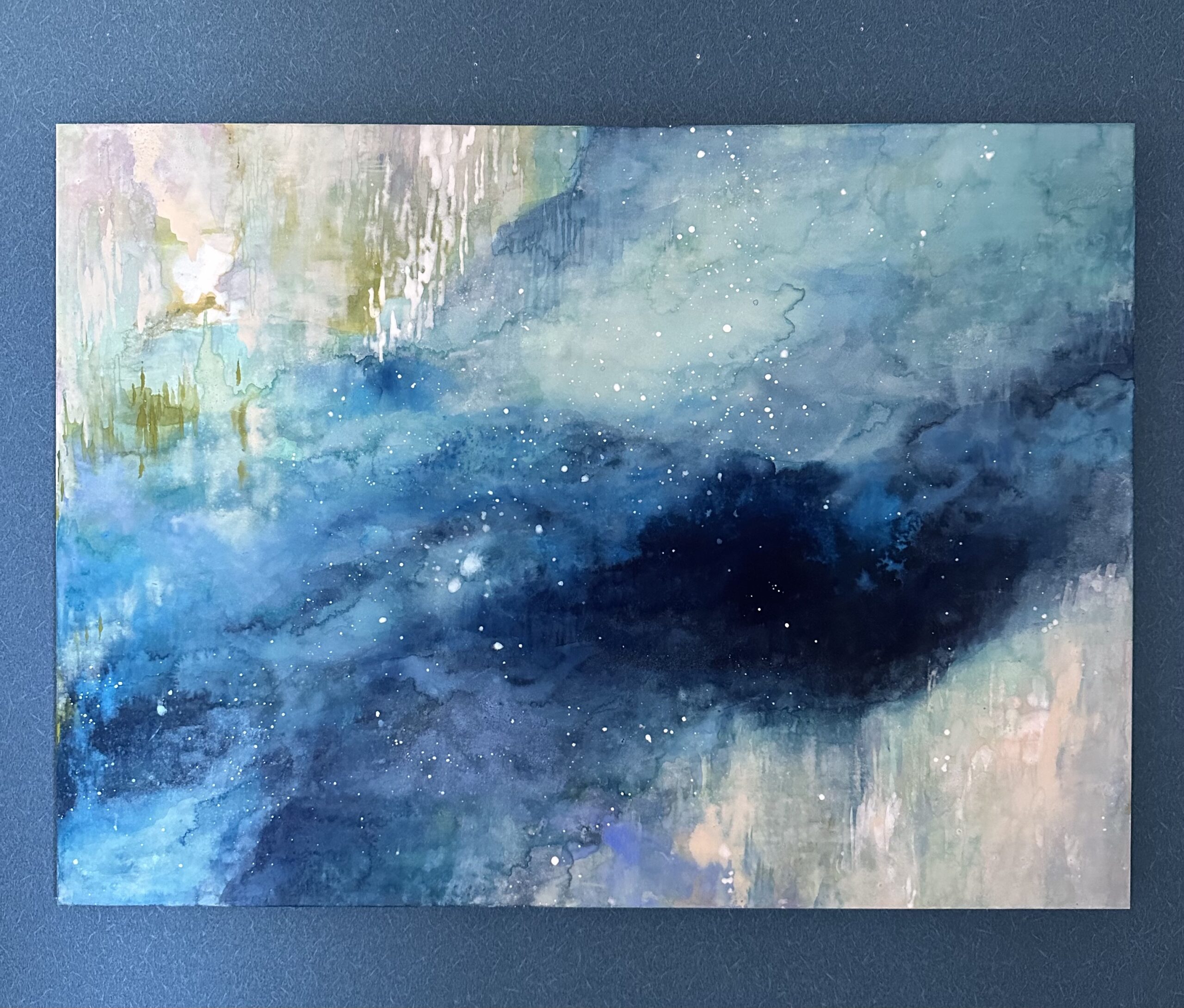 日本画 のおすすめ作品・人気作家 抽象画 白 日本画 水 渓流 青 水鏡 インテリア絵画 アート