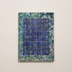 油絵 のおすすめ作品・人気作家 抽象 凹凸 幾何学 金 青 緑 線 コンポジション Facade -森のなかのガラスボックス- インテリア絵画 アート