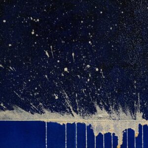 油絵 のおすすめ作品・人気作家 抽象 凹凸 線 青 金 アクションペイント 夜波の旋律 インテリア絵画 アート