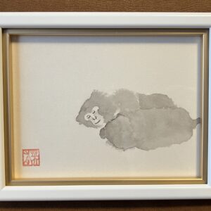 日本画 のおすすめ作品・人気作家 猿　日本画　墨 向かい合う インテリア絵画 アート