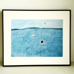 水彩画 のおすすめ作品・人気作家 青，水彩，水彩絵の具，色鉛筆，風景，風景画 風の強い日 インテリア絵画 アート