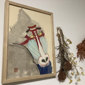 日本画 のおすすめ作品・人気作家 猿　日本画　墨 ベンケイ インテリア絵画 アート