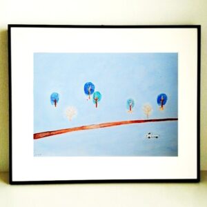 水彩画 のおすすめ作品・人気作家 水彩 水彩絵の具 色鉛筆 青 風景 風景画 冬の空気 インテリア絵画 アート