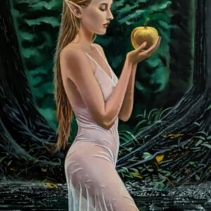 油絵 のおすすめ作品・人気作家 油絵 art oilpainting エルフ 女 絵画 肖像 黄金の果実 黄金の果実と泉の乙女 インテリア絵画 アート
