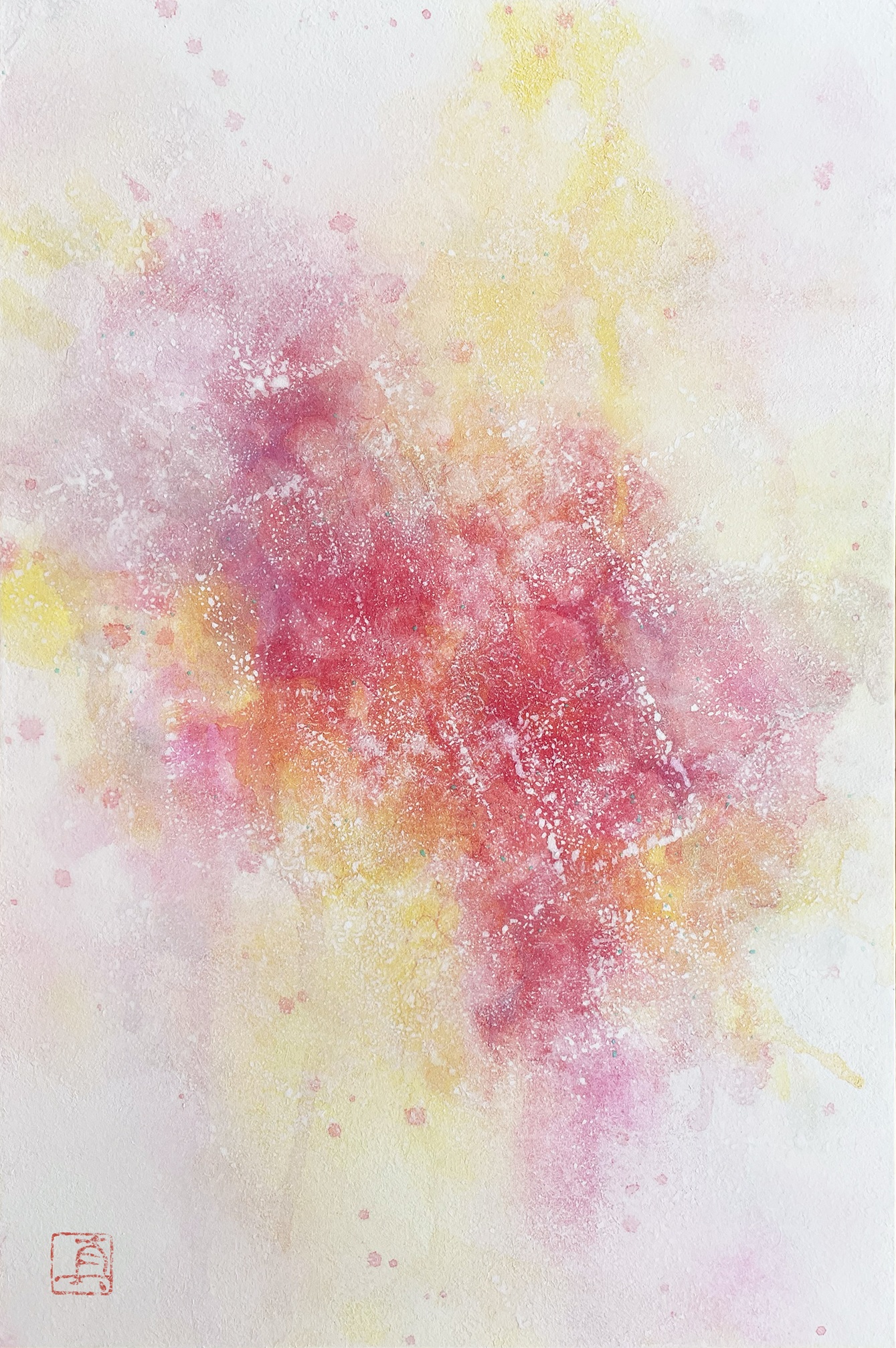 日本画 のおすすめ作品・人気作家 抽象 白 赤 黄色 夏 夏盛り インテリア絵画 アート