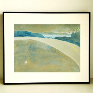 絵画 のおすすめ作品・人気作家 blue 水彩 水彩絵の具 青 風景 風景画 冬のある日 インテリア絵画 アート