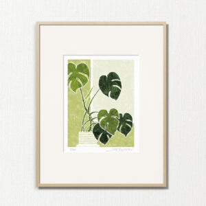 版画 のおすすめ作品・人気作家 植物 緑 fineart modernart Nature インテリアアート グリーン ファインアート モダンアート 観葉植物 静物 額付き 額装品 モンステラ（CP-007-4・半切） インテリア絵画 アート