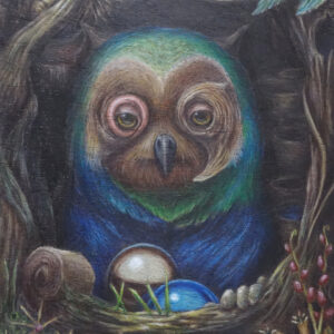 絵画 のおすすめ作品・人気作家 動物 自然 不思議 幻想 生き物 青 老賢者は洞に棲む インテリア絵画 アート