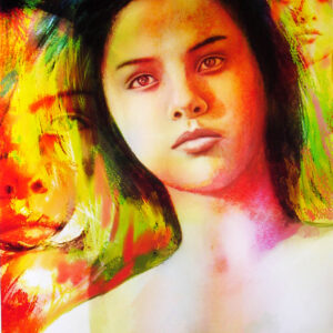 版画 のおすすめ作品・人気作家 人物 女性 顔 燃ゆる1/5(植197) インテリア絵画 アート