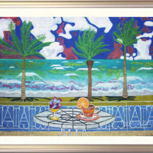 パステル画 のおすすめ作品・人気作家 大瀧詠一　アロングバケーション　A LONG VACATION　カナリヤ諸島　南の海　リゾート　南国　ビーチ カナリヤ諸島にて  A3 インテリア絵画 アート