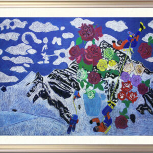 パステル画 のおすすめ作品・人気作家 K2　西壁　ピオレドール　平出和也　中島健朗　パステル　ジクレー　登山　クライマー　アルピニスト　薔薇　花 K2　西壁 ピオレドール  A3 インテリア絵画 アート