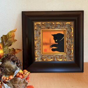 日本画 のおすすめ作品・人気作家 和風 猫 おしゃれ かっこいい ハロウィン 小さい絵 日本画 猫 猫の絵 秋 黒猫 黒猫 インテリア絵画 アート