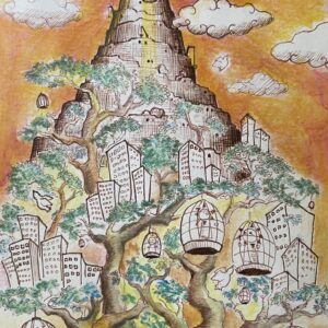 イラスト のおすすめ作品・人気作家 イラスト 都会の籠 インテリア絵画 アート