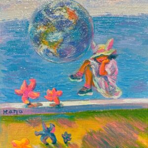 絵画 のおすすめ作品・人気作家 油彩，ヒトデ，夏，うさぎ，少女，海，地球，ファンタジー，シュルレアリスム，ポップアート，Fine Art，可愛い，女の子， starfish【SM】 インテリア絵画 アート