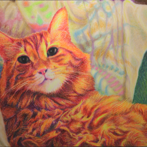 パステル画 のおすすめ作品・人気作家 動物 猫 crayon oilpastel オイルパステル クレヨン 在りし日のボク インテリア絵画 アート