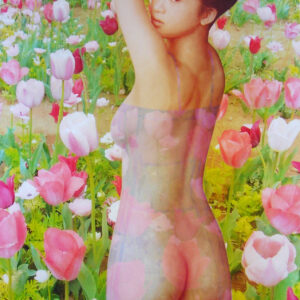 版画 のおすすめ作品・人気作家 人物 女性 花 チューリップ ヌード チューリップ畑と見返りヌード1/5(植178) インテリア絵画 アート