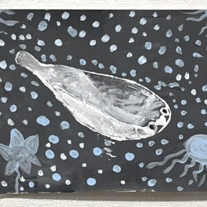 手描きイラスト のおすすめ作品・人気作家 魚サカバンバスピス海イラスト絵画 サカバンバスピスの嘆き インテリア絵画 アート