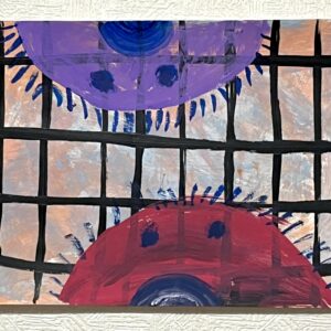 手描きイラスト のおすすめ作品・人気作家 のぞき見丸格子アクリルイラスト絵画 のぞき見 インテリア絵画 アート