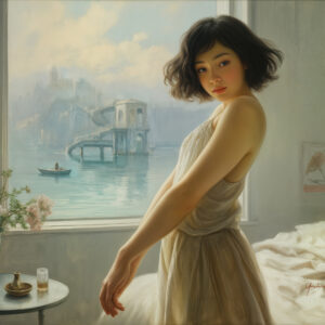 版画 のおすすめ作品・人気作家 人物 女性 夢 過去 風景 幻想回顧 -20250622-j インテリア絵画 アート