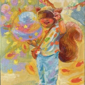 絵画 のおすすめ作品・人気作家 artwork，Art，魚，シュルレアリスム，ファンタジー，絵本，可愛い，パステルカラー，ヒーリング，子供，イラスト，わたあめ，お祭り，リス，擬人化， cotton candy【SM】 インテリア絵画 アート