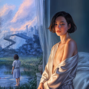 版画 のおすすめ作品・人気作家 人物 女性 夢 過去 風景 幻想回顧 -20250622-l インテリア絵画 アート