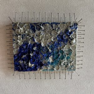 アクリル画 のおすすめ作品・人気作家 波，青，シルバー 荒波 インテリア絵画 アート