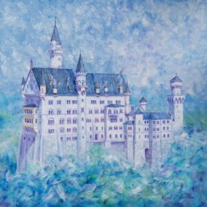 アクリル画 のおすすめ作品・人気作家 光 白 ドイツ ノイシュバンシュタイン城 ベージュ ヨーロッパ ロマンチック 城 屋根 影 白亜 青 白亜の城 インテリア絵画 アート