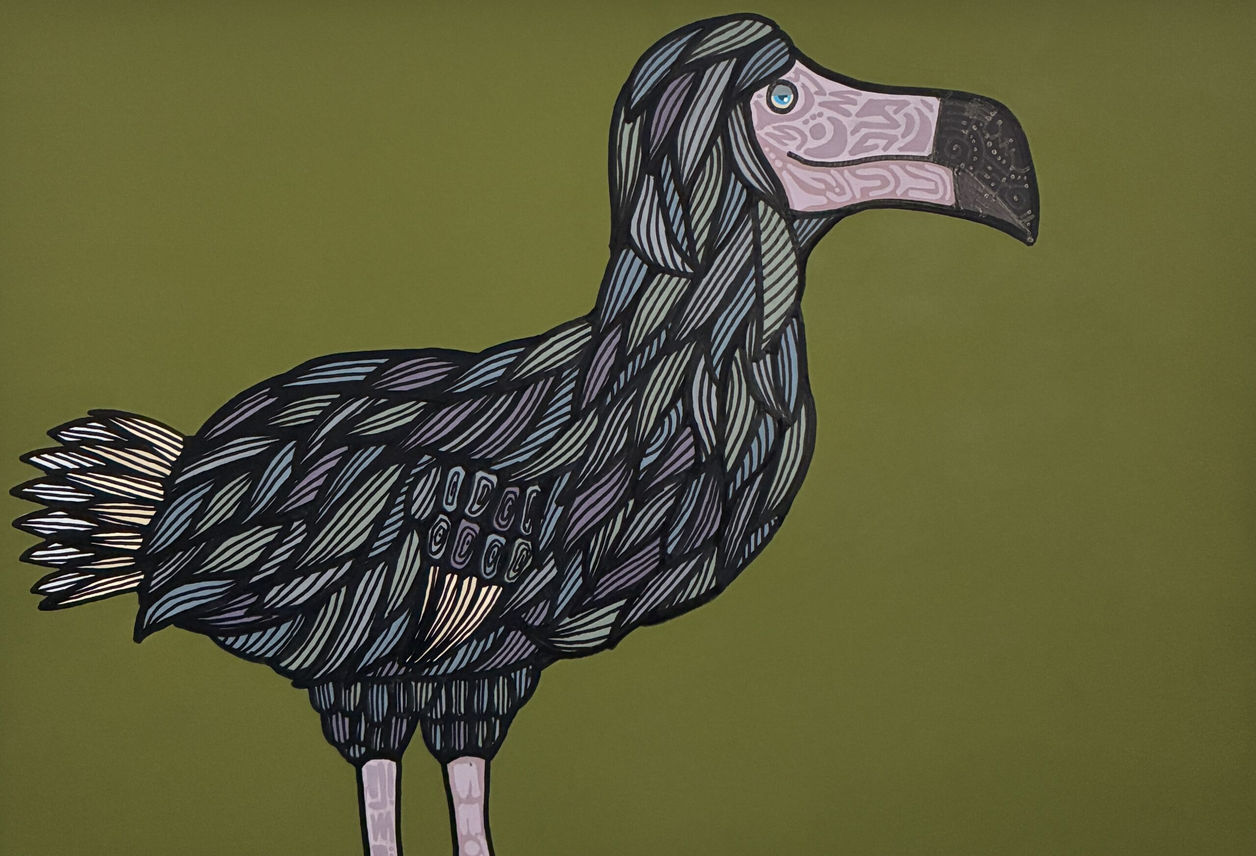 絵画 のおすすめ作品・人気作家 イラスト 動物 緑 鳥 もういない鳥 インテリア絵画 アート