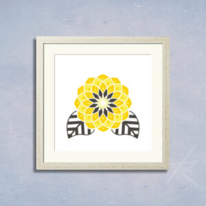 デジタルイラスト のおすすめ作品・人気作家 植物 カラフル デジタルアート 切り絵 幾何学 貼り絵 黄 装咲 3 インテリア絵画 アート