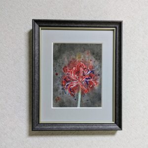 日本画 のおすすめ作品・人気作家 アートのある暮らし 花 mineral パワーストーン 彼岸花 日本画 箔 赤黒 鉱物 青 曼珠沙華 インテリア絵画 アート