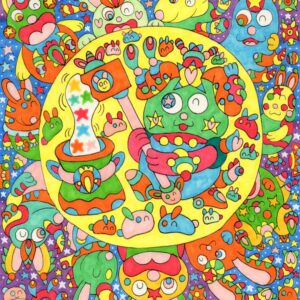 絵画 のおすすめ作品・人気作家 動物 宇宙 星 うさぎ インテリア エイリアン カラフル 兎 宇宙人 惑星 月 色とりどり 銀河 餅 餅つき 月のうさぎの餅つき インテリア絵画 アート