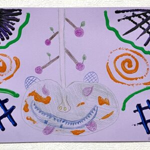 手描きイラスト のおすすめ作品・人気作家 おばけ音楽隊りんご色鉛筆アクリルイラスト絵画 おばけの音楽隊 インテリア絵画 アート