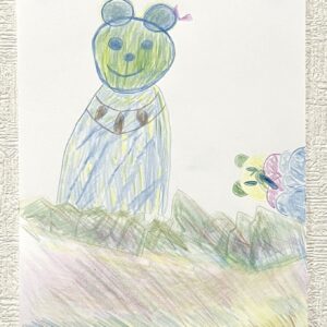 手描きイラスト のおすすめ作品・人気作家 くまお地蔵さん地蔵仏色鉛筆イラスト絵画 くま地蔵 インテリア絵画 アート