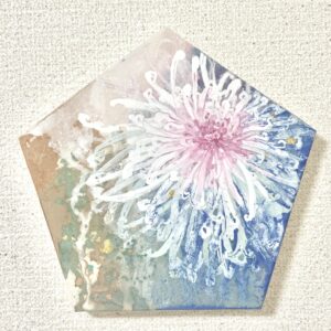 日本画 のおすすめ作品・人気作家 ピンク 白 赤 菊 青 白昼花火 インテリア絵画 アート